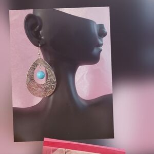 Elegant Silver and Blue Teardrop Earrings